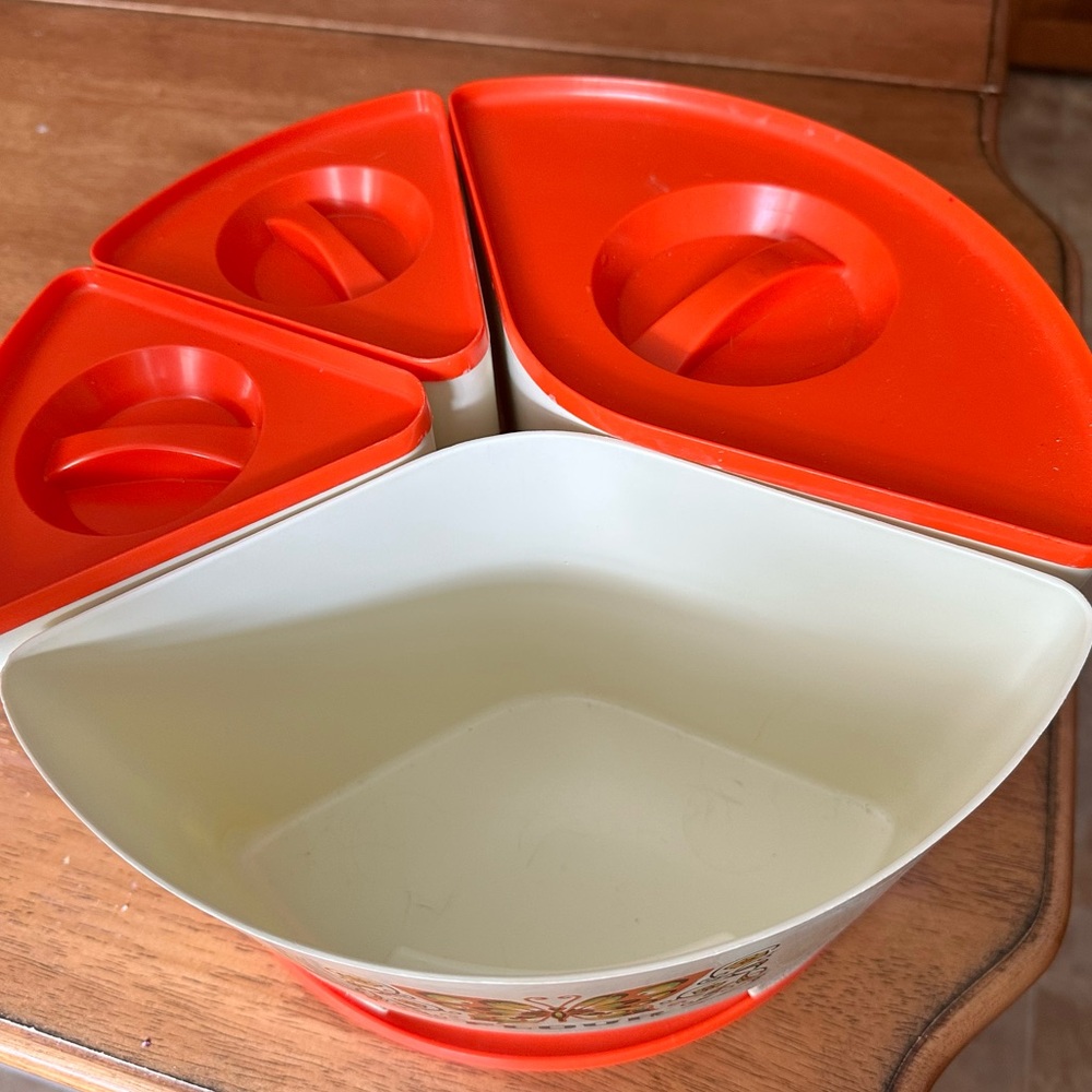 Vintage Sterilite Butterfly Food Cannisters Lazy Susan - Picture 7 of 10
